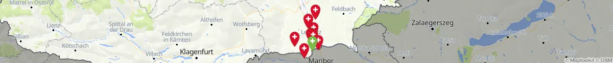 Kartenansicht für Apotheken-Notdienste in der Nähe von Leibnitz (Steiermark)